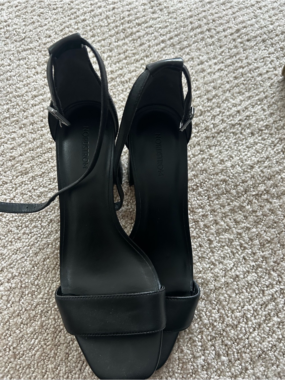 Nordstrom Black Block Heel Ankle-Strap Sandals - Picture 2 of 2